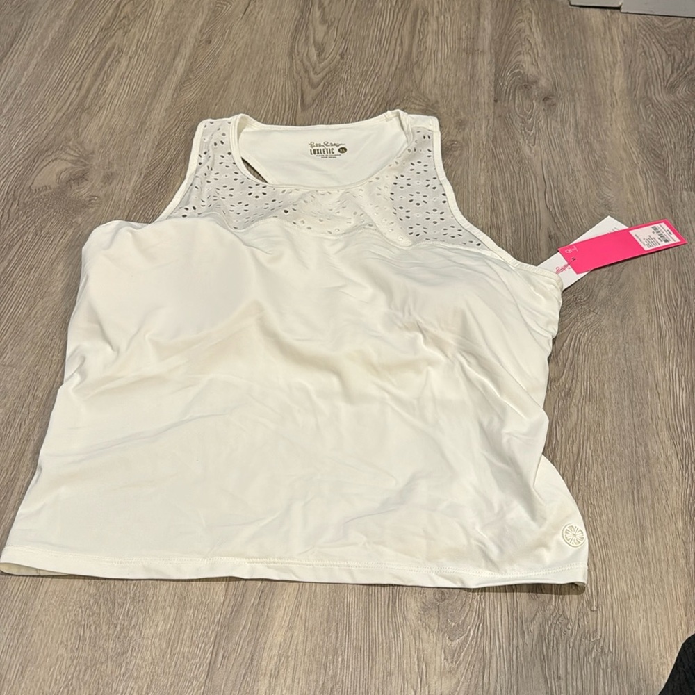 NWT Lilly Pulitzer luxletic canto bra tank in resort white